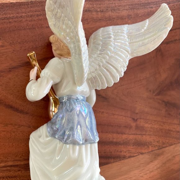 NEW o/b LENOX Nativity Angel' Serenade Figurine Fine China Gold trim - Picture 6 of 11